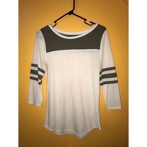 Baseball style long sleeve green shirt